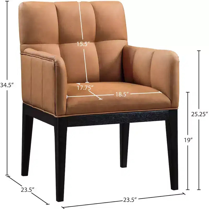 Meridian Furniture, Chaise de salle à manger Adrian en similicuir (lot de 2)