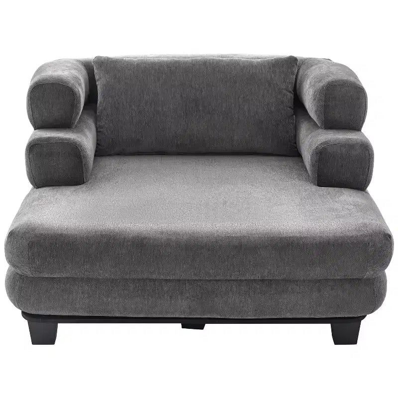 GDFStudio Arum Modern 52.4 Chenille Upholstered Chaise Lounge with Layered Armrests
