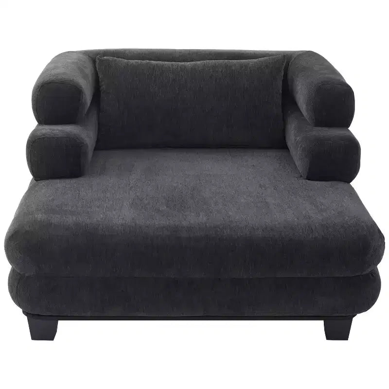 GDFStudio Arum Modern 52.4 Chenille Upholstered Chaise Lounge with Layered Armrests