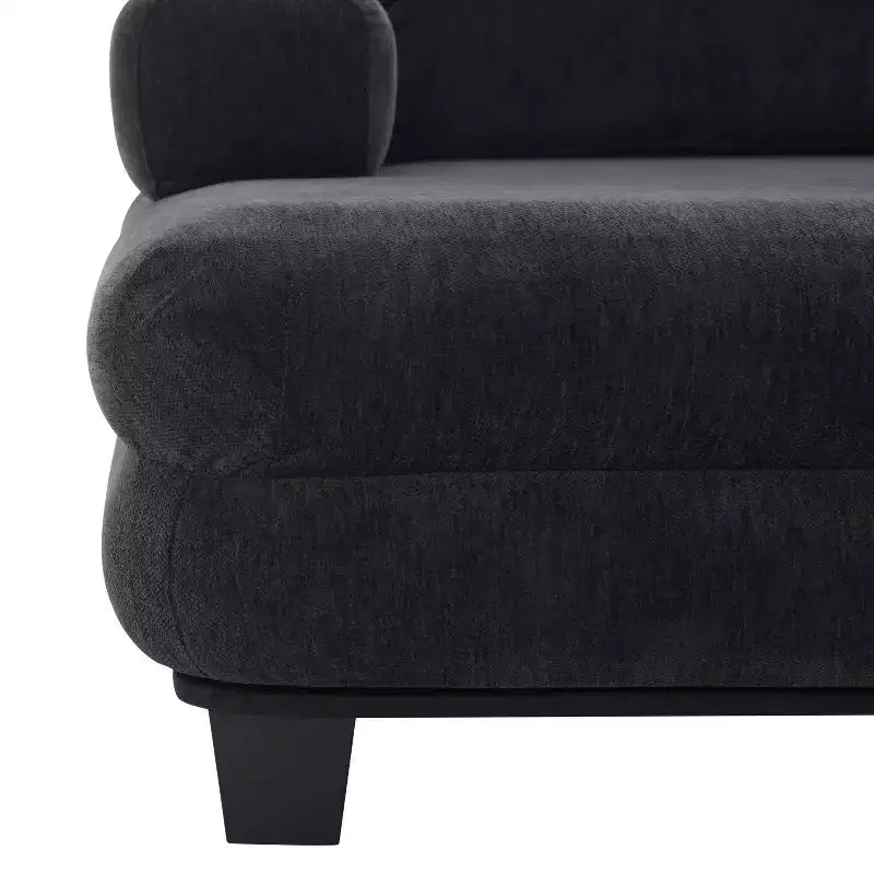 GDFStudio Arum Modern 52.4 Chenille Upholstered Chaise Lounge with Layered Armrests