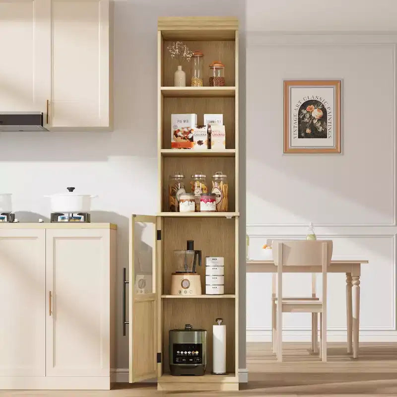 Pantry Cabinet, Tall Pantry Storage Cabinet, Farmhouse Kitchen Hutch with Storage Drawers for Living Room, Dining Room