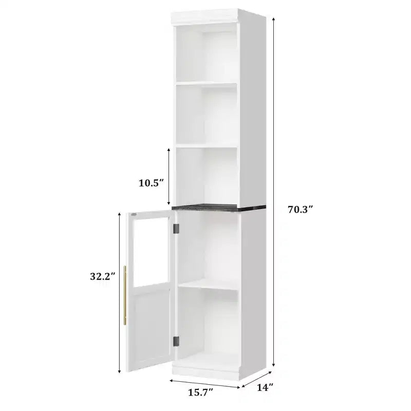 Pantry Cabinet, Tall Pantry Storage Cabinet, Farmhouse Kitchen Hutch with Storage Drawers for Living Room, Dining Room