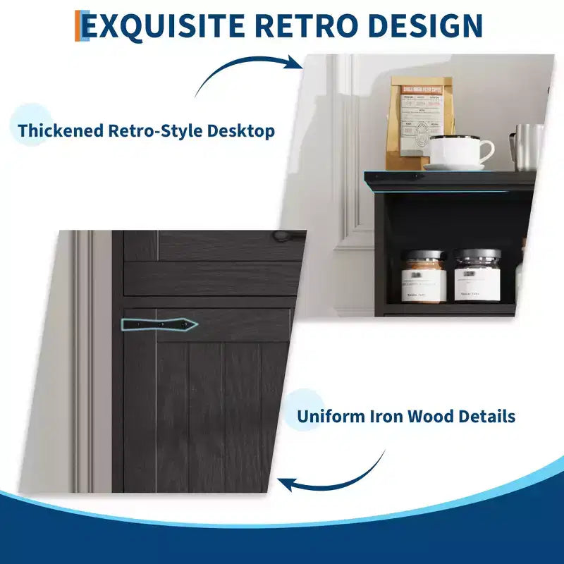 Farmhouse Storage Cabinet with Doors and Drawers, Freestanding Kitchen Pantry Cabinet, Floor Bathroom Storage Cabinet