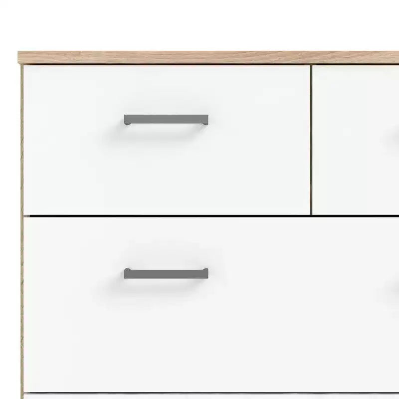 Tvilum,8 Drawer Double Dresser Oak Structure/White