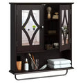 RoyalCraft Bathroom Medicine Cabinet, Wall Mount Storage with Mirror, Towel Bar, and Adjustable Shelves for Wash Room, Laundry, Brown