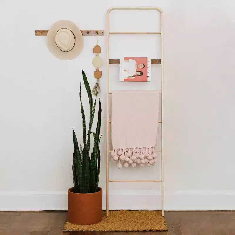 Elegant Wood Ladder Towel Rack