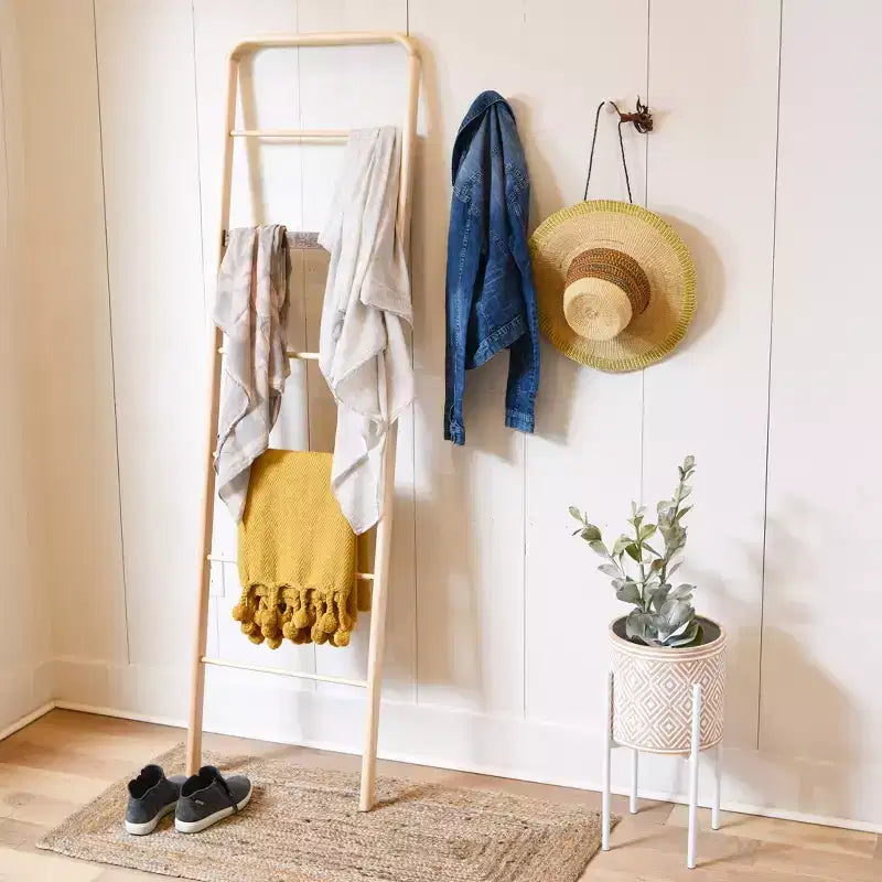 Elegant Wood Ladder Towel Rack