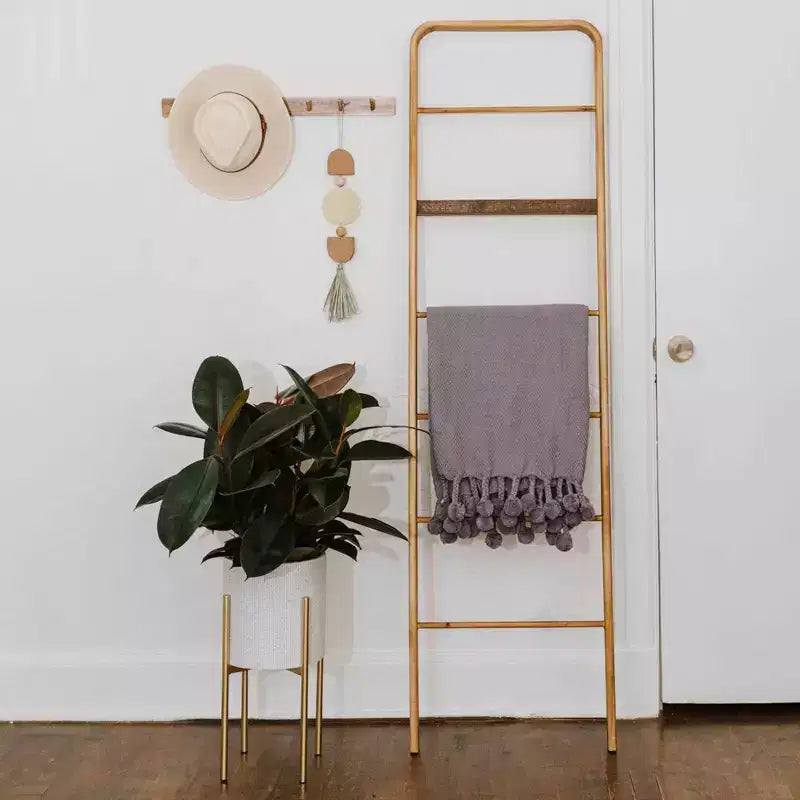 Elegant Wood Ladder Towel Rack
