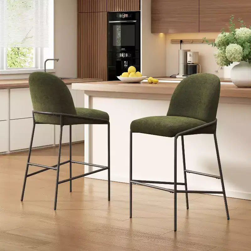 Christopher Knight Home Annas Contemporary Metal Upholstered Barstools (Set of 2)