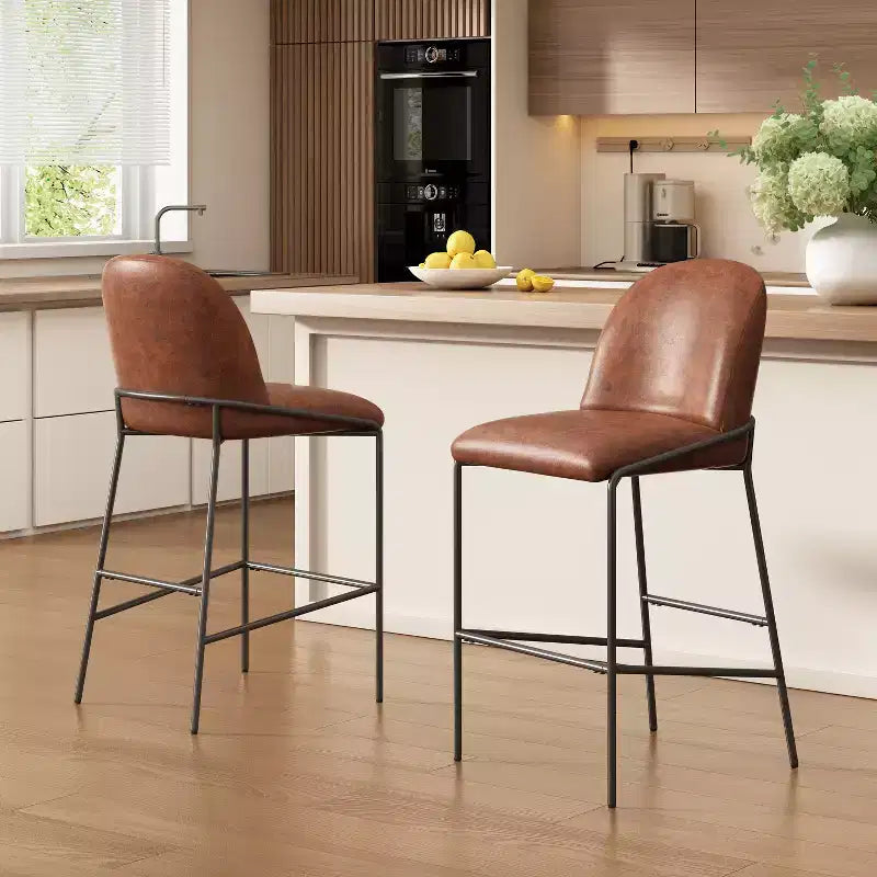 Christopher Knight Home Annas Contemporary Metal Upholstered Barstools (Set of 2)