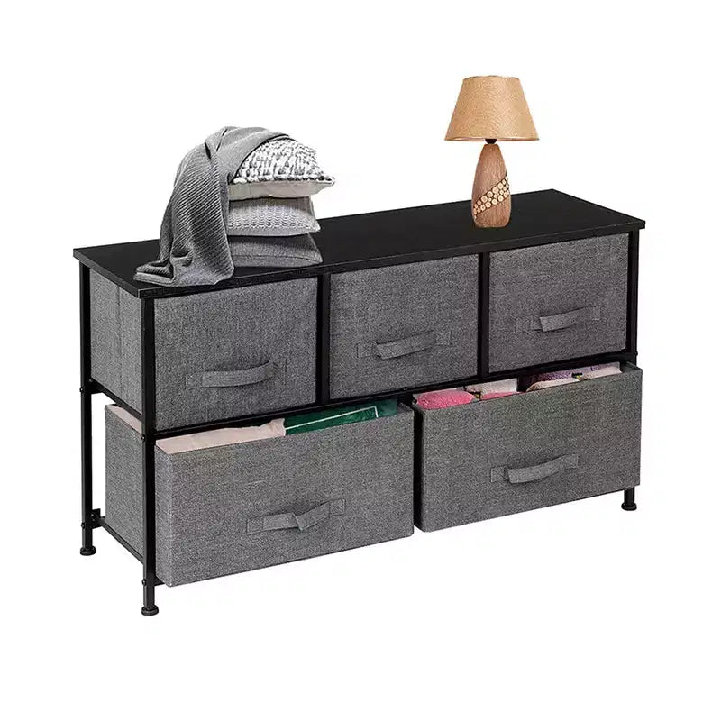 MDF 5-Drawer Dresser 2-Layer Storage Rack Household Organizer Furniture