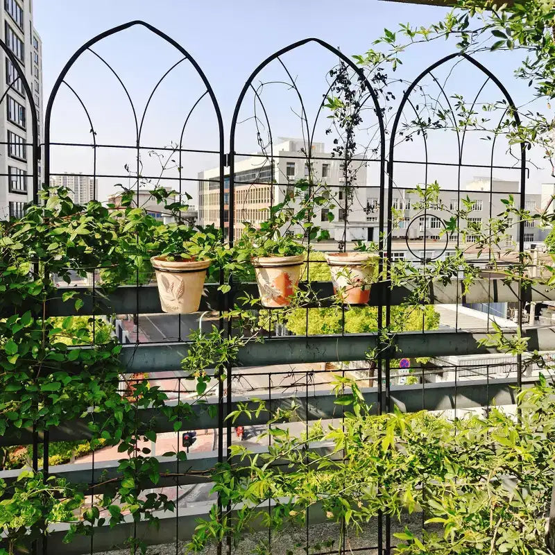 MAYEERTY 4 Pack 78.7 x 19.7 Black Rustproof Metal Garden Trellis for Climbing Plants