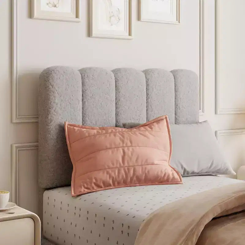 Twin Bed Frame, Velvet Upholstered Platform Bed with Wave Headboard for Girls/Kids, Easy Assembly, Wooden Slats Support, No Box Spring Needed, Pink