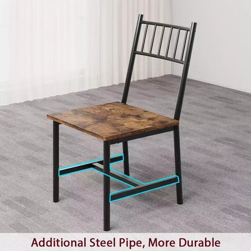 Ensemble de salle à manger CuisinSmart pour 4 avec banc et 2 chaises, table de cuisine rectangulaire avec casier à vin et bancs de rangement