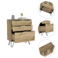 Okak 3-Drawer Dresser Organized Storage, Robust Steel Legs, Sleek Compact Design with Durable Top for Home/Office