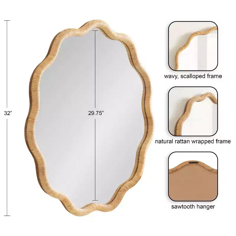 Kate and Laurel Rahfy Scallop Framed Wall Mirror