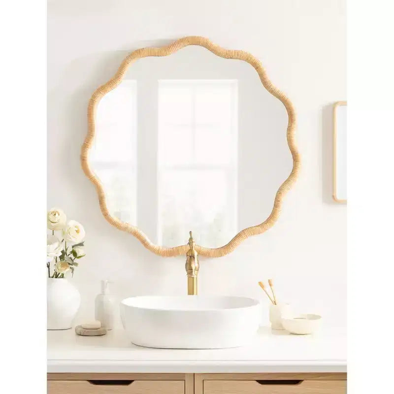 Kate and Laurel Rahfy Scallop Framed Wall Mirror