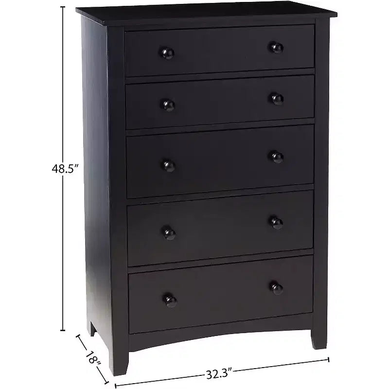 Okak Modern 5/2-Drawer Chest of Drawers, Tall Bedroom Dresser or Nightstand with Wood Veneer