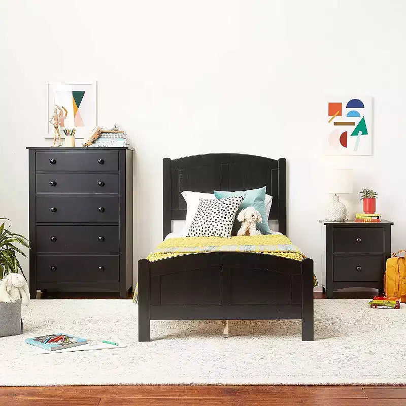 Okak Modern 5/2-Drawer Chest of Drawers, Tall Bedroom Dresser or Nightstand with Wood Veneer