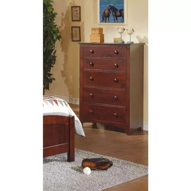 Okak Modern 5/2-Drawer Chest of Drawers, Tall Bedroom Dresser or Nightstand with Wood Veneer