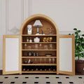 47'' Modern Arched Sideboard Buffet Cabinet w/Storage Freestanding Kitchen Pantry Cabinet with Rattan Doors for Living Room, Dining Room, Hallway