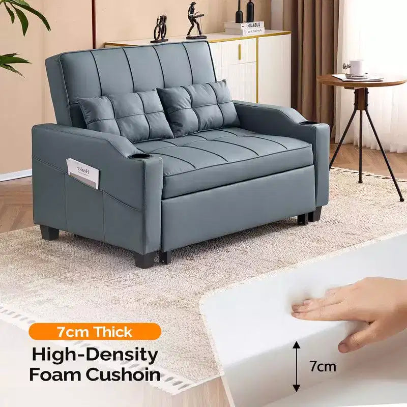Karl Home |Tufted Upholstered Cat's ClaWide Leather Sleeper Sofa Bed