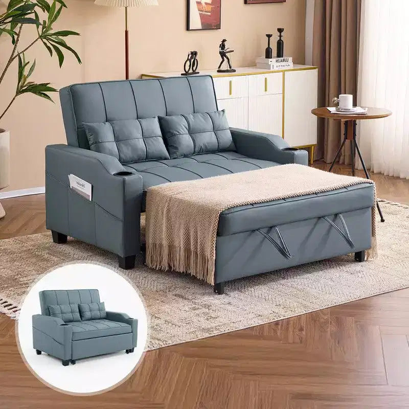 Karl Home |Tufted Upholstered Cat's ClaWide Leather Sleeper Sofa Bed