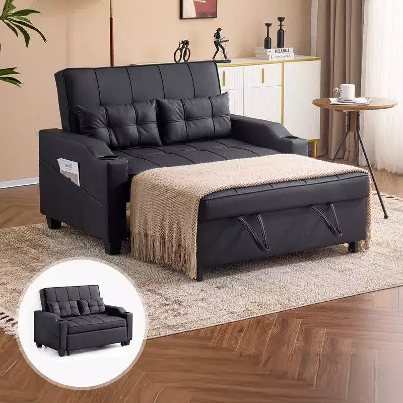 Karl Home |Tufted Upholstered Cat's ClaWide Leather Sleeper Sofa Bed