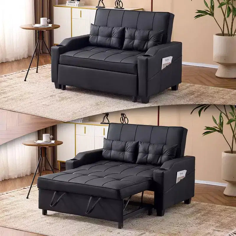 Karl Home |Tufted Upholstered Cat's ClaWide Leather Sleeper Sofa Bed