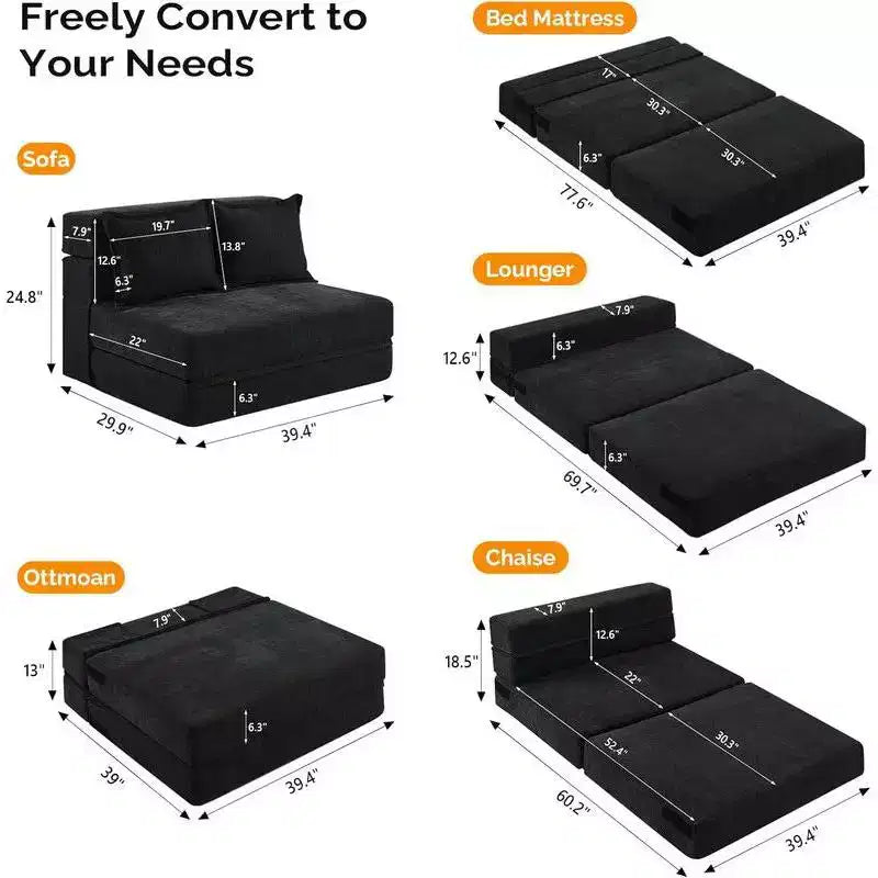 Karl Home |39.4 Wide Portable Sofa Bed