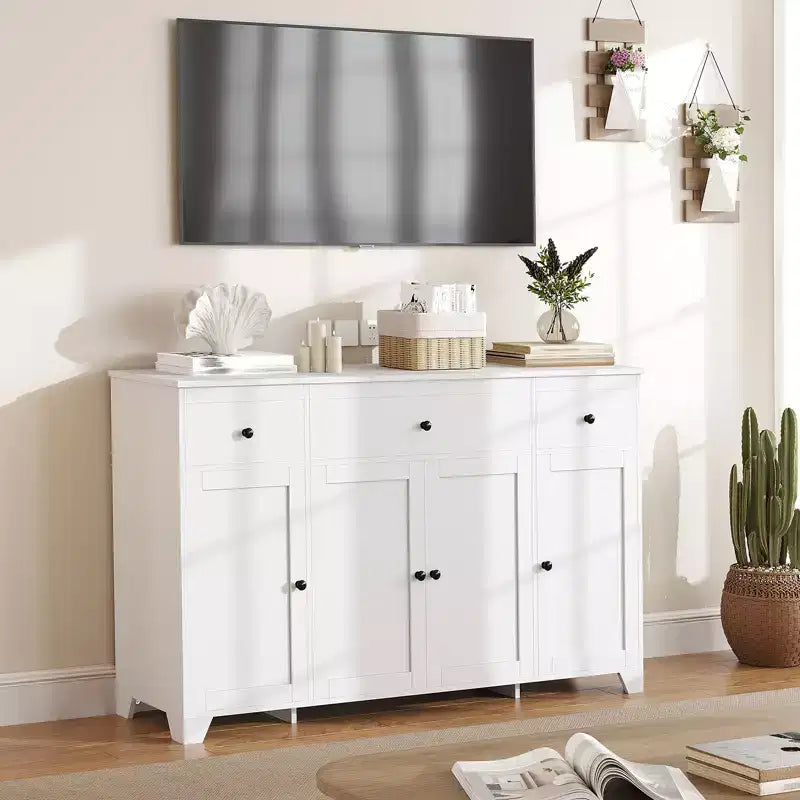 1 Particle Board 15Mm E1 4 Door 3 Drawer Sideboard Dining Cabinet with 4 Door Storage