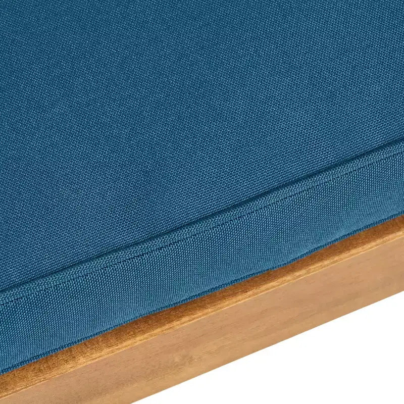 MAYEERTY Set of 2 Outdoor Dining Chairs With 2 Blue Cushions for Backyard Poolside Garden