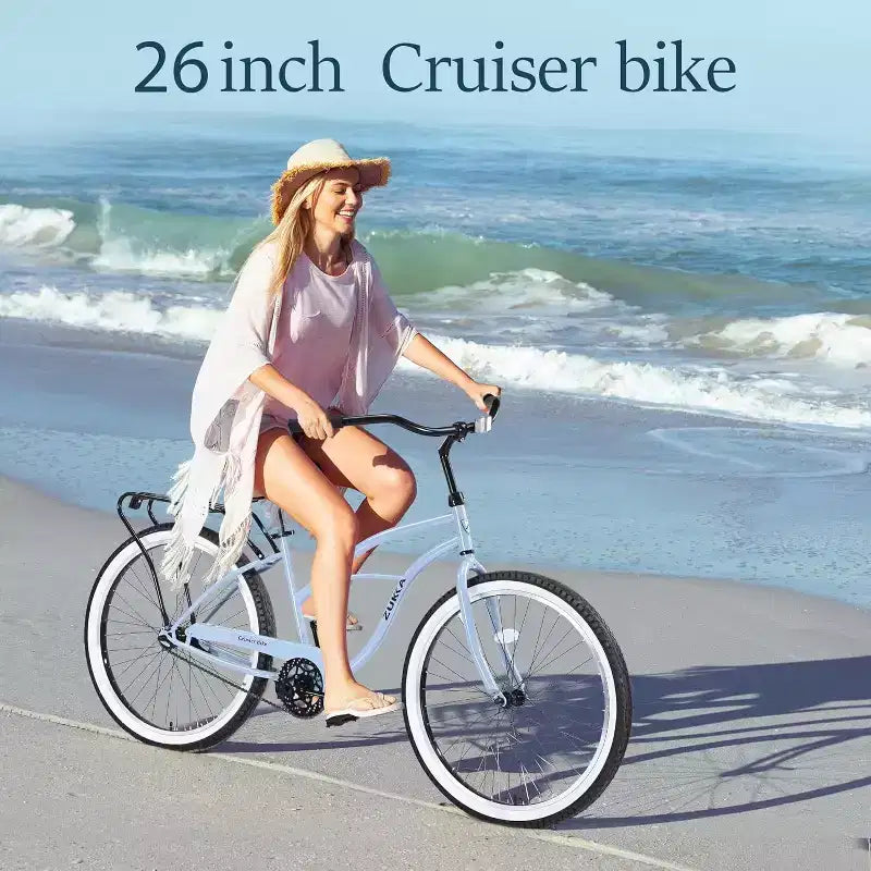 NAYSAYE Beach Cruiser Bike 26 inch Wheels Bike 7 Speed V-Brake Comfortable Saddle Classic Retro Cruiser Bike Commuter Bike for Women Men Senior