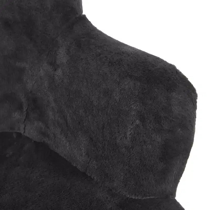 Napster Fuzzy Plush Upholstery Wingback Arm Chair with Solid Wood Legs