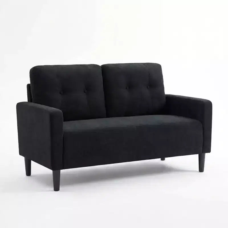 MAYEERTY 50.79 Loveseat Couch Sofa, Linen Blend 2-Seat Small Space Sofa with Removable Back Cushions & Solid Wood Legs