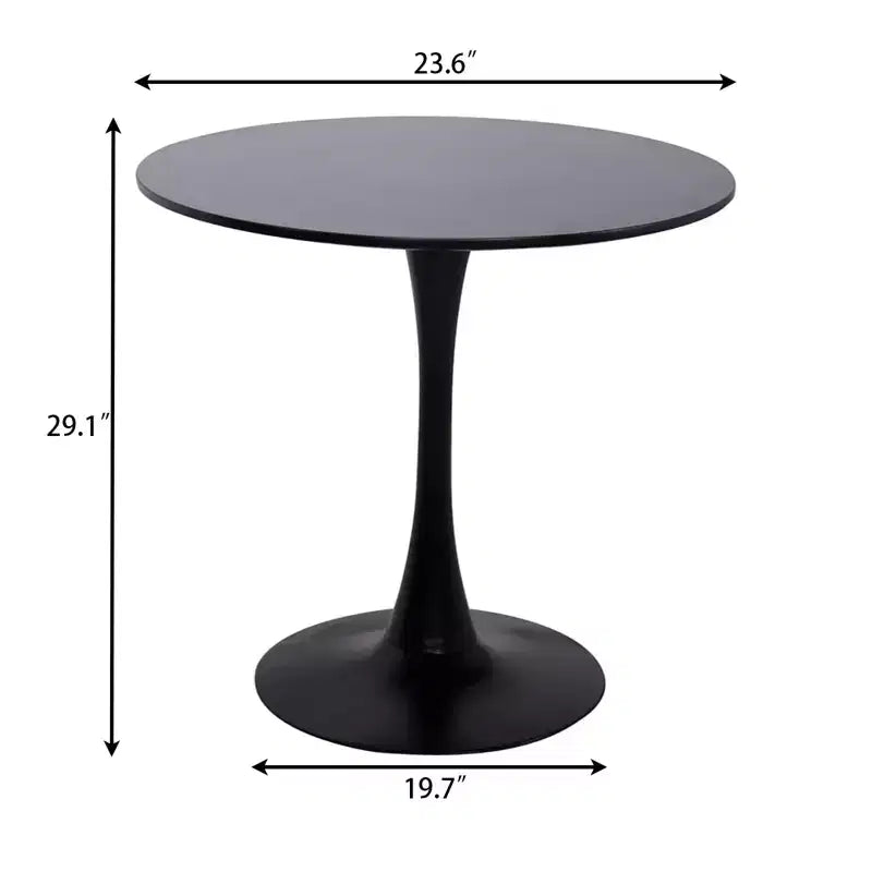 MAYEERTY Round Coffee Table Mid Century Coffee Table for Living Room 24 Inch MDF Top and Steel Base Tulip Round Kitchen Table