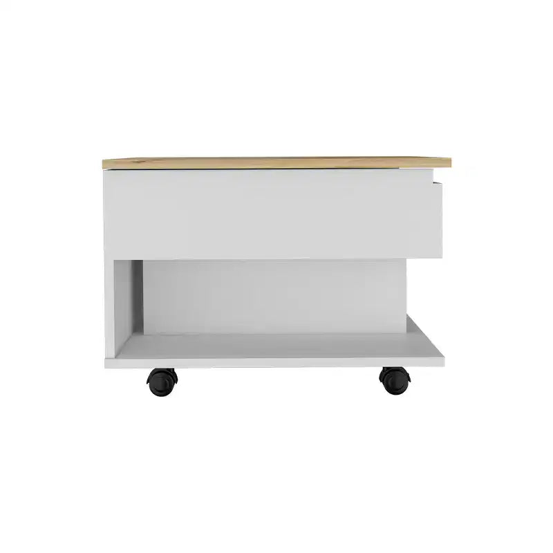 MAYEERTY Lift Top Coffee Table with Casters One Shelf Multicolor