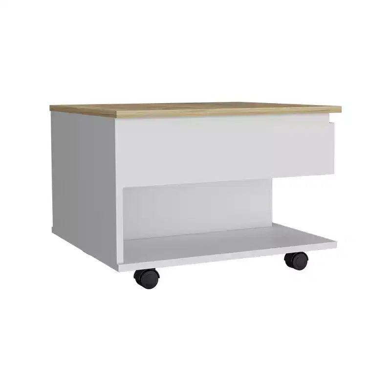 MAYEERTY Lift Top Coffee Table with Casters One Shelf Multicolor