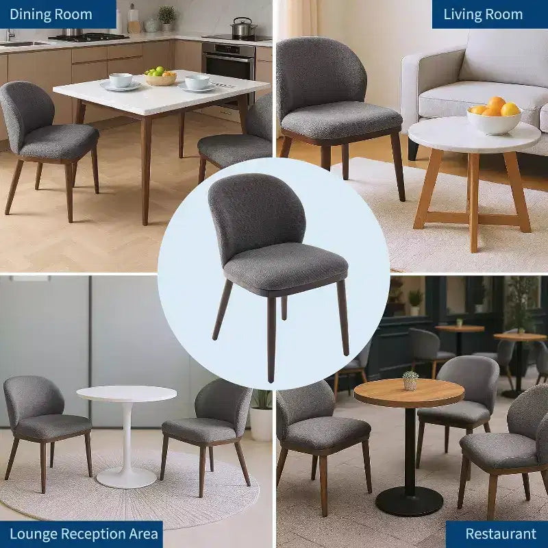 Dining Chairs Set of 2, Wood Legs Modern Upholstered,Ergonomic Back Support,265Lbs Capacity for Kitchen Dining Room Restaurant