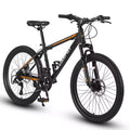 NAYSAYE Bicycle 26 Inch Mountain Bike 21 Speeds Mechanical Disc Brakes for Off Road, Orange, 71*25*39.3