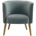 Uttermost Haider Slate Blue Velvet Accent Barrel Chair