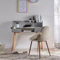 Teamson Home Creativo 40 Wooden Writing Desk, Gray/Natural