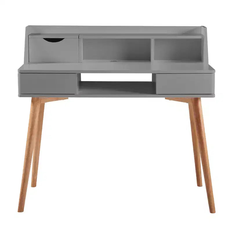 Teamson Home Creativo 40 Wooden Writing Desk, Gray/Natural
