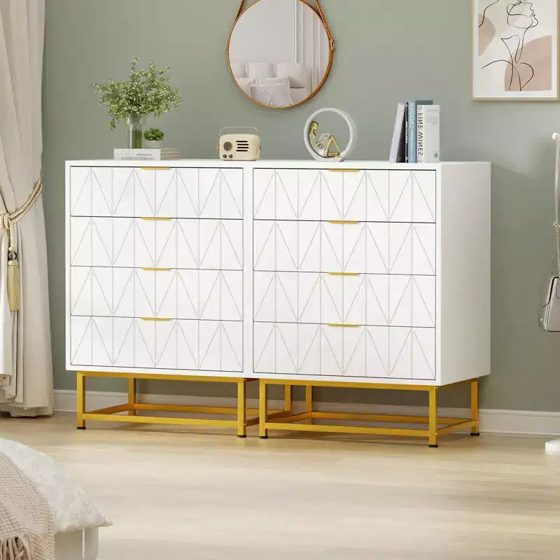 4-Drawer Dresser w/Metal Legs - Modern Storage Chest for Bedroom, Living Room & Entryway Organization