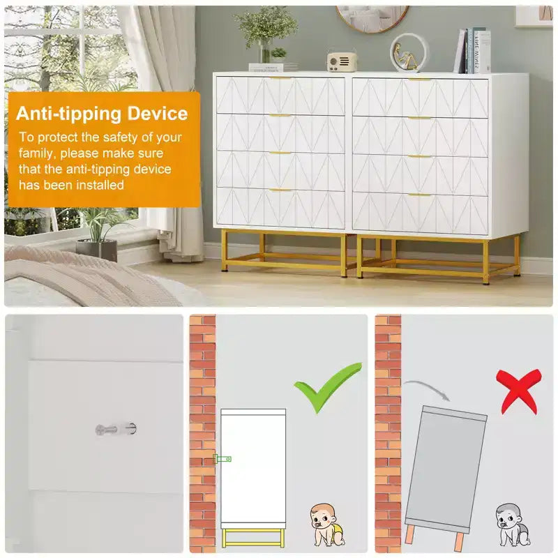 4-Drawer Dresser w/Metal Legs - Modern Storage Chest for Bedroom, Living Room & Entryway Organization