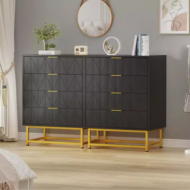 4-Drawer Dresser w/Metal Legs - Modern Storage Chest for Bedroom, Living Room & Entryway Organization