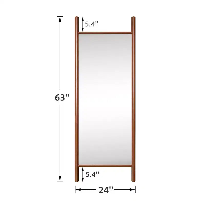 PexFix 24 in. W x 63 in. H Ladder-Style Solid Wood Framed Mirror in Brown