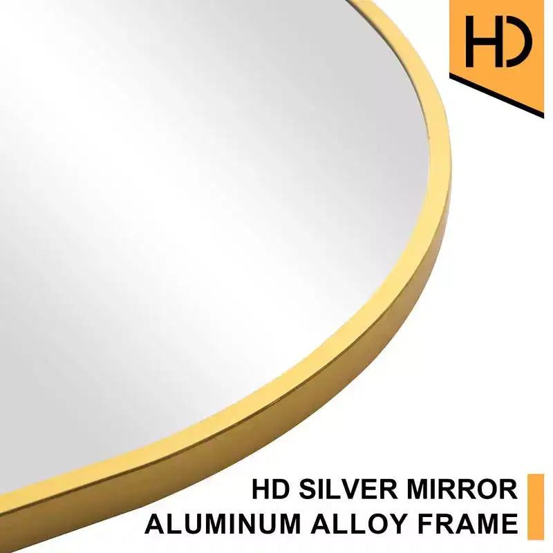 PexFix 21 in. W. x 64 in. H Full Length Arched Free Standing Body Mirror Metal Framed Wall Mirror Large Floor Mirror in Gold