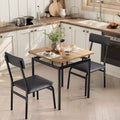 3/5 Piece Dining Table Set, Wooden Kitchen Table Set with PU Upholstered Chair, Industrial Metal Frame Dinette Set for Dining Room