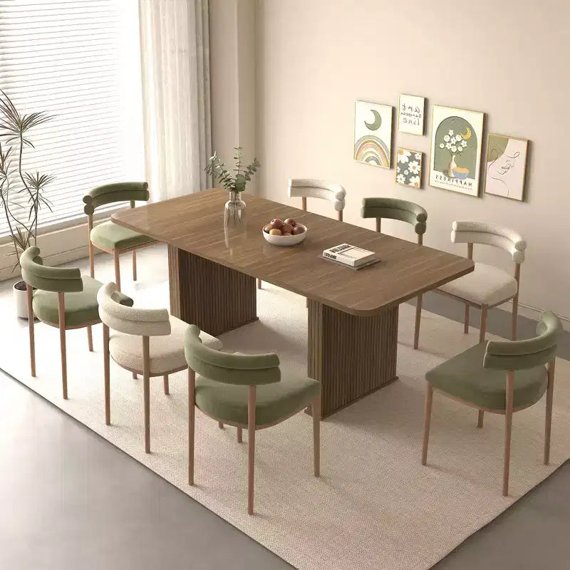 Table à manger extensible moderne en bois GDFStudio Toro avec double piédestal